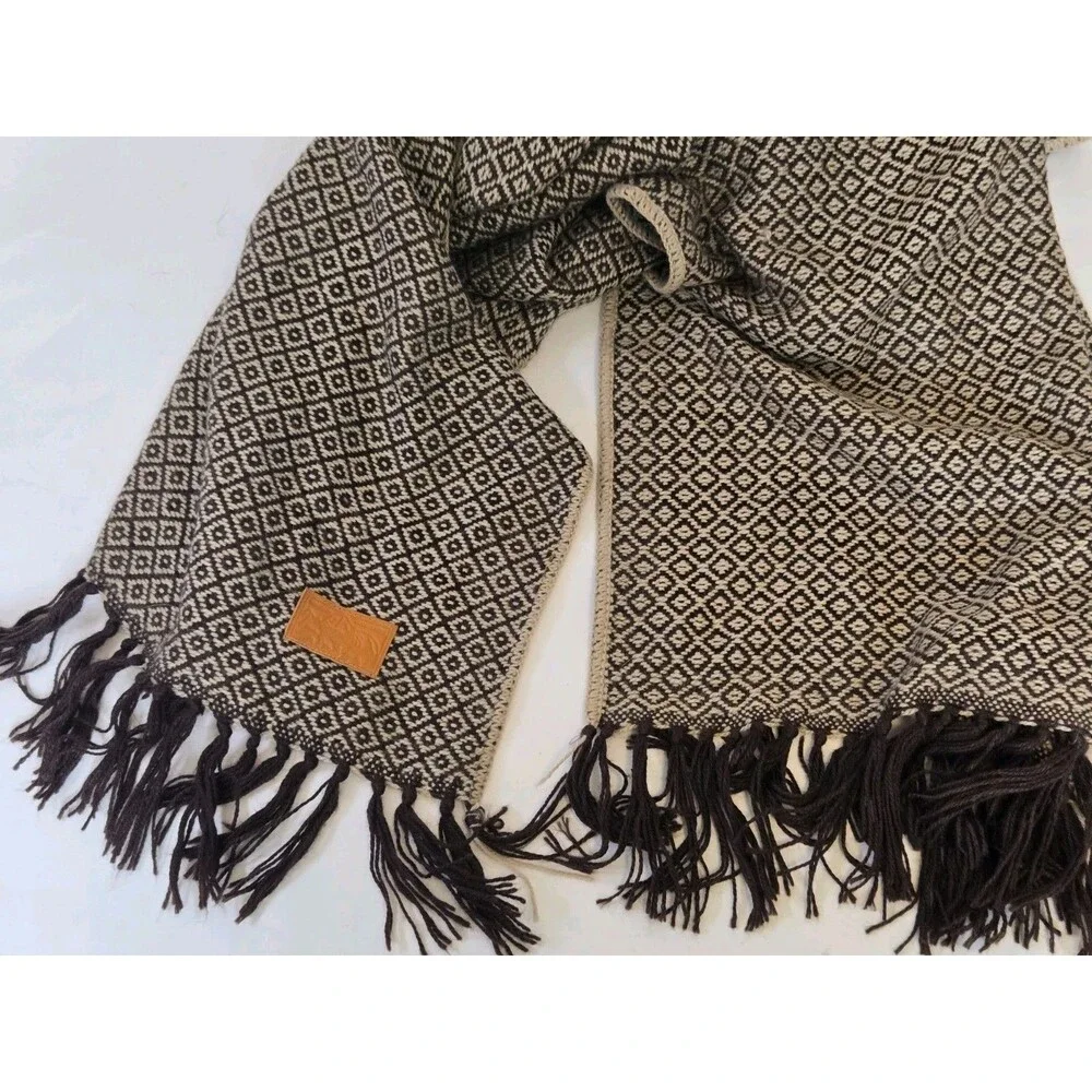 Ruallpatek Alpaca‎ Blanket Geometric Soft Scarf Brown Winter Warm